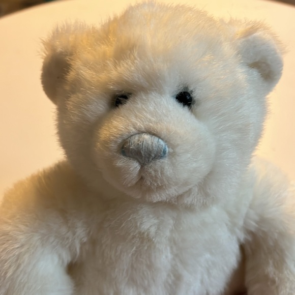 Vintage Build a Bear White Teddy Polar Bear Stuffed Animal Plush Blue Nose 15” - Picture 2 of 6